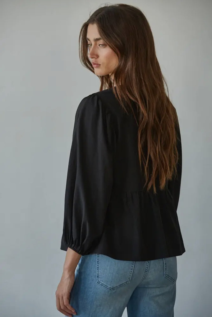 Open Front Ribbon Tied Blouse – Gallery Interiors