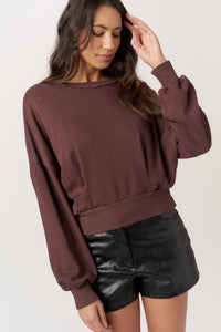 Evie Pleated Crew Neck Sweathsirt