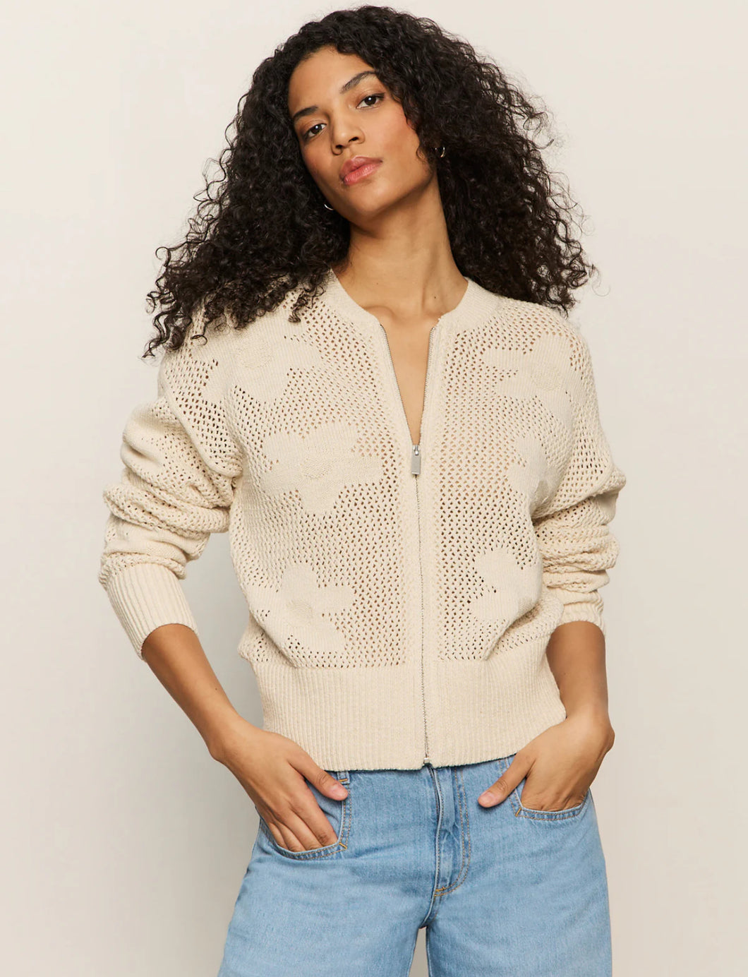 Flower Pop Open Stitch Jacket