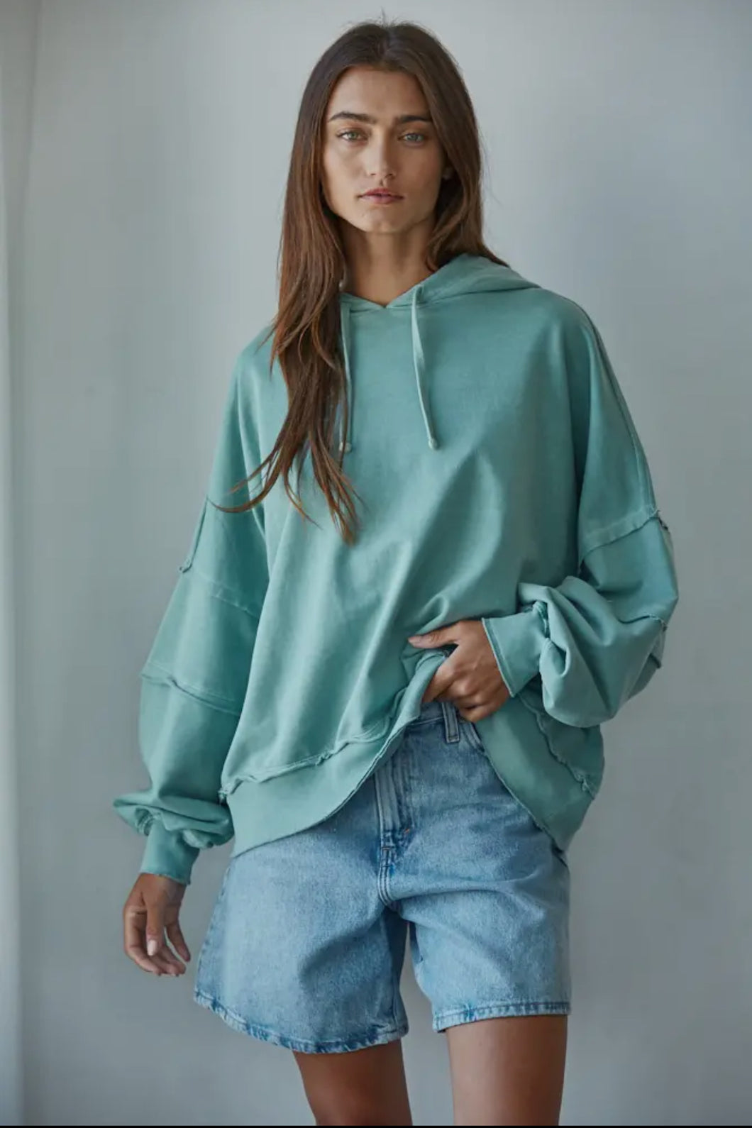 Cotton Drop Shoulder Hoodie