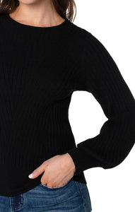 Long Sleeve Ribbed Crew Neck Sweater