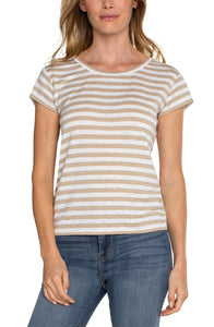 Cinched Back Striped Tee