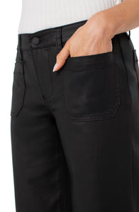 Coated Cropped Wide Leg