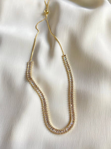 ERIKA adjustable necklace CZ tennis: Gold