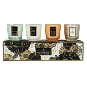 Japonica Holiday White Pedestal Candle Gift Set